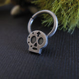 Sugar Skull Cross Septum Ring