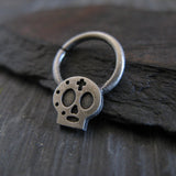 Sugar Skull Cross Septum Ring
