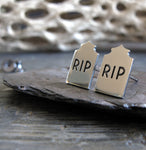 Tombstone RIP Stud Earrings