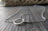 Inversion Pendant Necklace – Sterling Silver Ring & Square