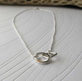 Inversion Pendant Necklace – Sterling Silver Ring & Square