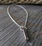 Simple bar necklace handcrafted in sterling silver