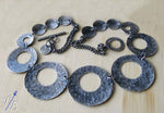 Chunky sterling silver handmade statement necklace Renaissance