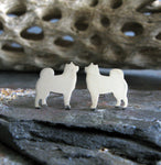 Alaskan Malamute Dog Stud Earrings