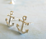 Anchor Post Earrings Sterling Silver or 14k Gold