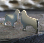Australian Shepherd earrings. Sterling Silver or 14k gold dog silhouette jewelry 