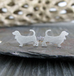 Basset Hound Dog Stud Earrings