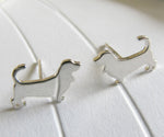 Basset Hound Dog Sterling Silver Post Earrings
