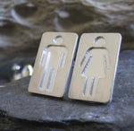 Restroom People Silhouette Stud Earrings in Sterling Silver