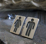 Restroom People Silhouette Stud Earrings in Sterling Silver