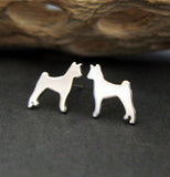Basenji Dog Stud Earrings
