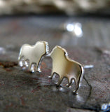 English Bulldog Silhouette Earrings in Sterling Silver