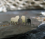 English Bulldog Silhouette Earrings in Sterling Silver