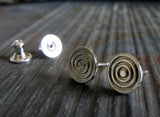Bullseye Concentric Circle Sterling Silver Earrings
