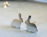 Bunny Rabbit Easter Sterling Silver Stud Earrings