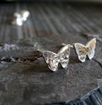 Butterfly post earrings handmade from sterlng silver