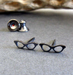 Cat Eye Retro Glasses Stud Earrings
