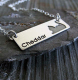Cat Name Personalized Pendant necklace handmade in sterling silver
