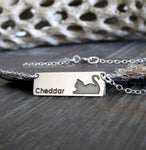 Cat Name Personalized Pendant necklace handmade in sterling silver
