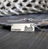 Cat Name Personalized Pendant necklace handmade in sterling silver