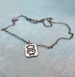 Tiny Chef pendant necklace handmade in sterling silver