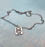 Tiny Chef pendant necklace handmade in sterling silver