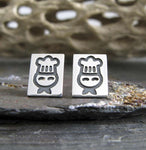 Chef jewelry. Sterling silver stud earrings handcrafted in sterling silver