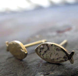 Christian Fish Gold Stud Earrings
