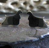 Cocker Spaniel earrings. Sterling Silver dog silhouette jewelry