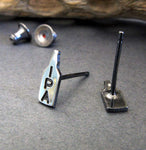 IPA craft beer stud earrings handmade from sterling silver
