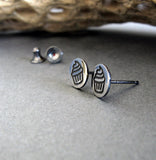Cupcake stud earrings handmade from sterling silver