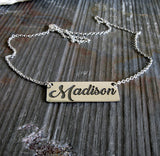 Cursive Name Necklace handmade in sterling silver