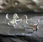Dachshund Silhouette Dog Stud Earrings