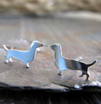 Dachshund dog tiny stud earrings