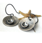 Rustic Dimensional Disc Dangle Earrings