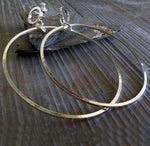 Dangling Hoop Stud Earrings in Sterling Silver