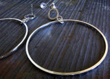 Dangling Hoop Stud Earrings in Sterling Silver