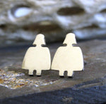 Darth Vader stud Earrings handmade from sterling silver or 14k gold