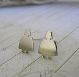 Darth Vader stud Earrings handmade from sterling silver or 14k gold