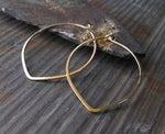 Delicate Gold Leaf Shape Hoop Earrings