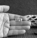 Disc jockey DJ sterling silver stud earrings