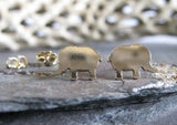Elephant Post Earrings in 14k Gold