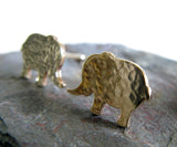 Elephant Post Earrings in 14k Gold
