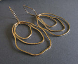 Gold freeform statement earrings handmade