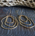 Gold freeform statement earrings handmade