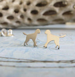 Goldendoodle tiny dog stud earrings handmade in sterling silver or 14k gold