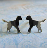 Goldendoodle tiny dog stud earrings handmade in sterling silver or 14k gold