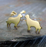 Golden Retriever tiny dog stud earrings. Handmade jewelry.