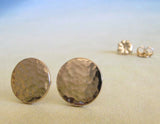 Large Hammered Gold Post Earrings