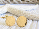 Large Hammered Gold Post Earrings